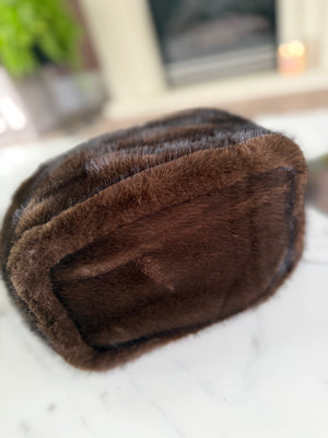 Chocolate Brown Faux Fur Handbag
