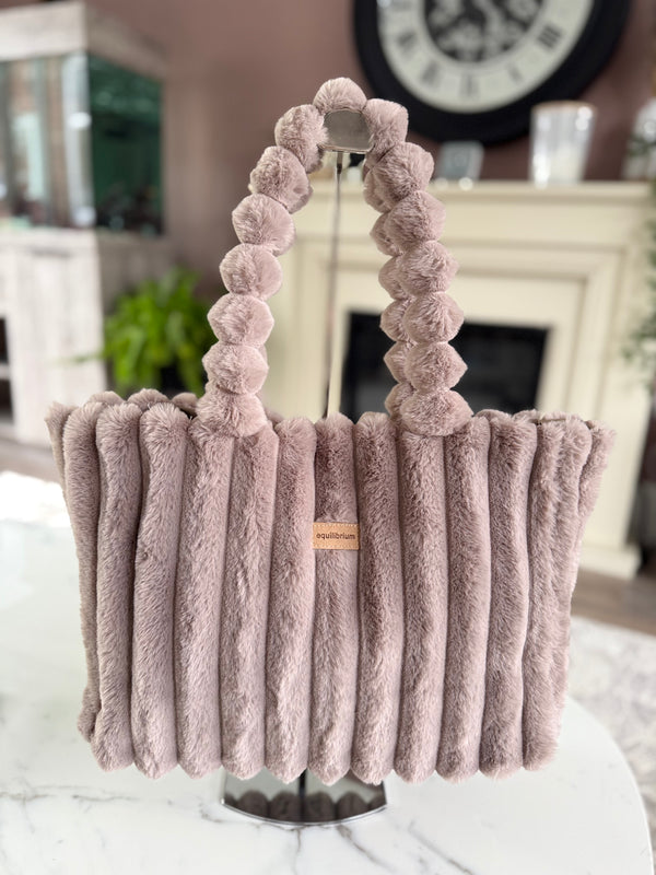 Faux Fur Tote Bag – Mocha Taupe