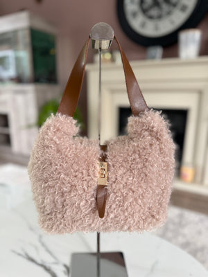 Teddy Faux Fur Shoulder Bag Mocha