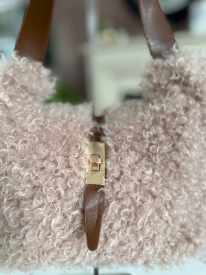 Teddy Faux Fur Shoulder Bag Mocha