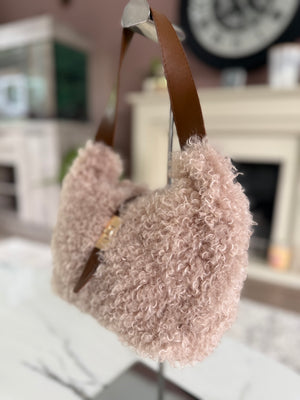 Teddy Faux Fur Shoulder Bag Mocha