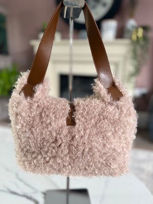 Teddy Faux Fur Shoulder Bag Mocha