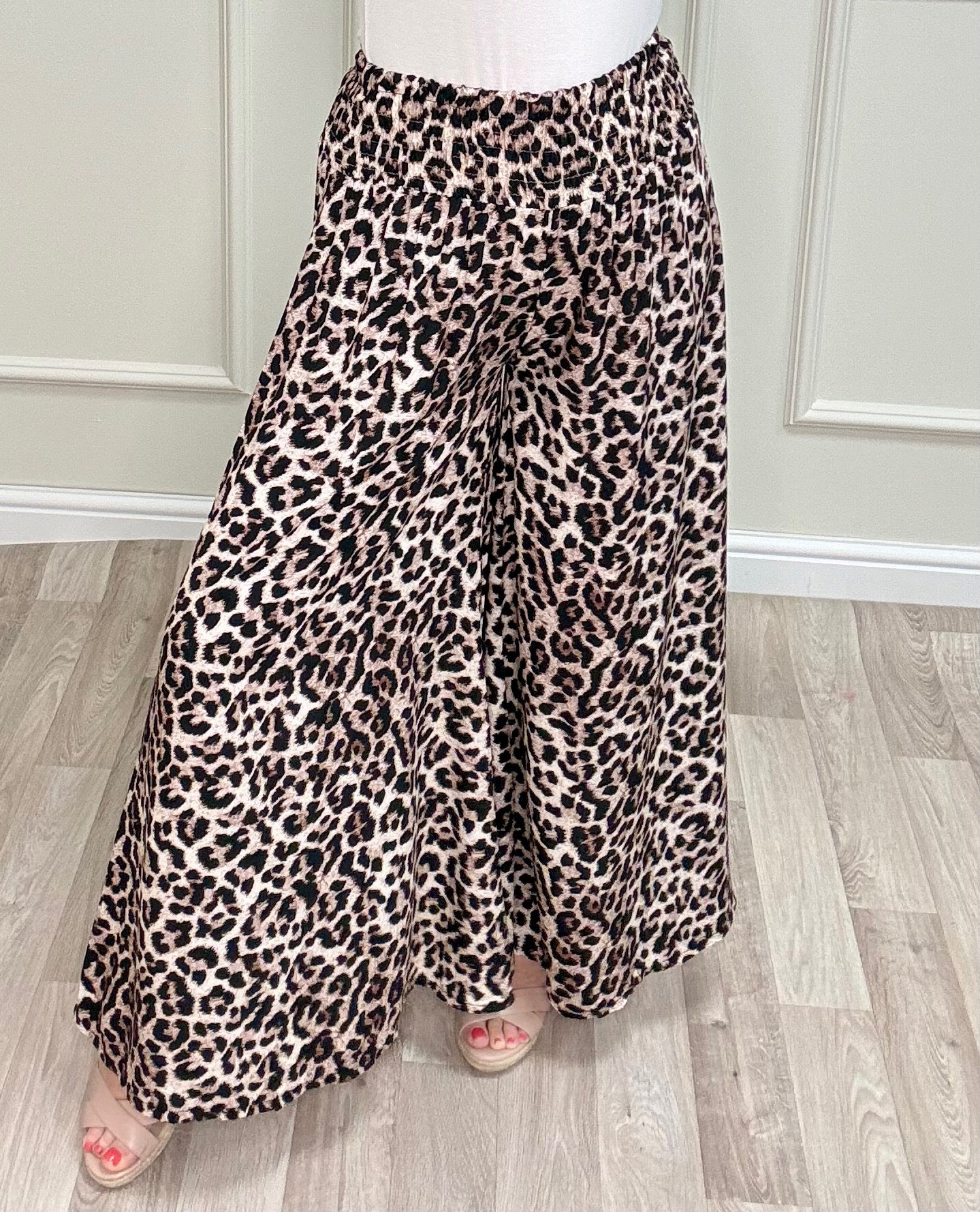 Gia Wide-Leg Trousers 8-16 Leopard