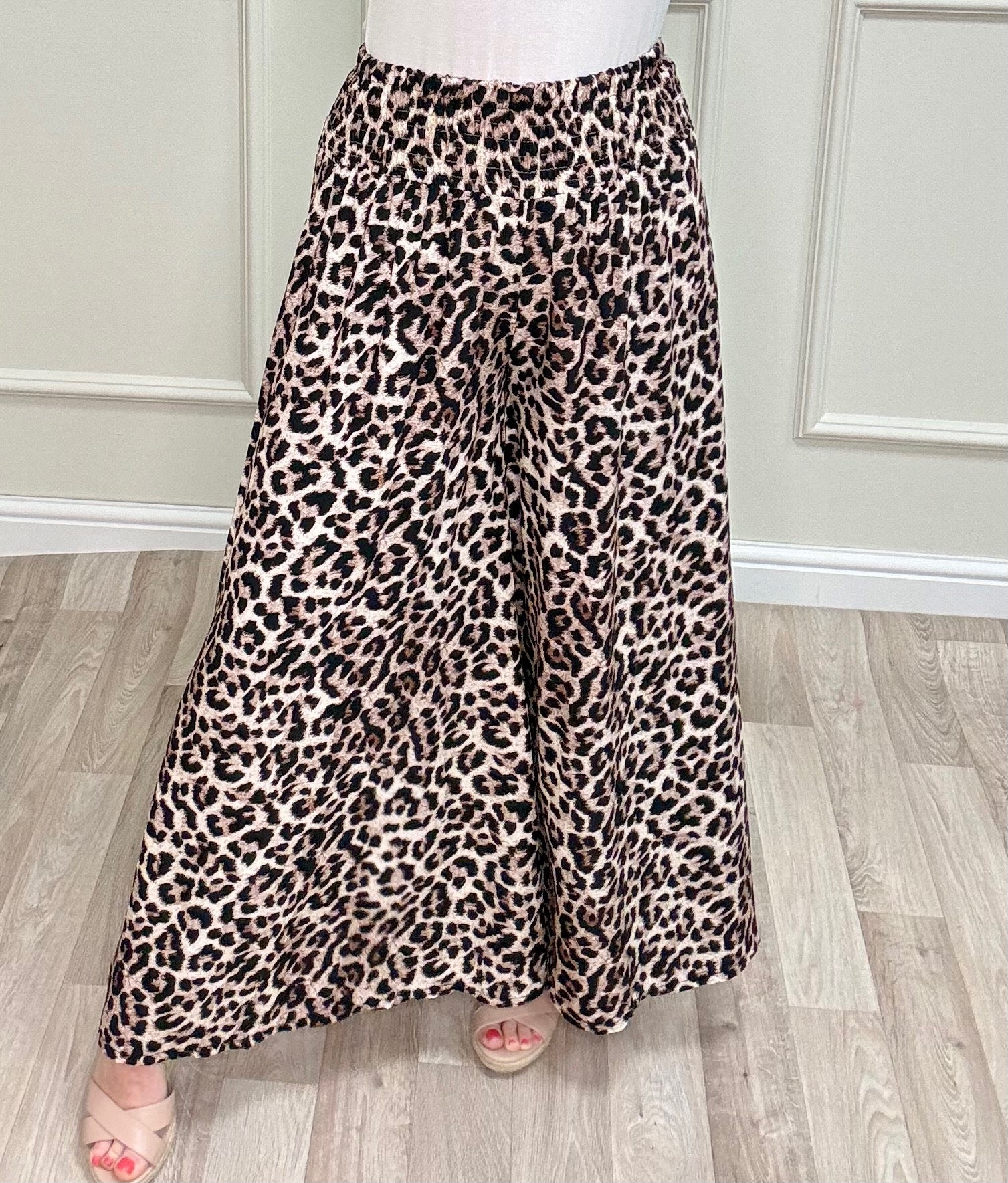 Gia Wide-Leg Trousers 8-16 Leopard