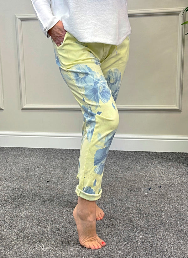 Magic Trousers Flower Print 8-16 Yellow