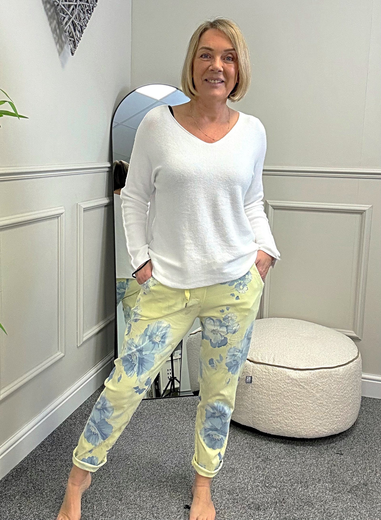 Magic Trousers Flower Print 8-16 Yellow