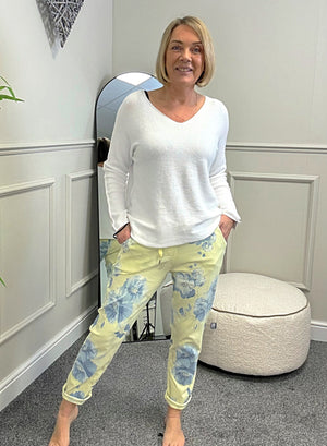 Magic Trousers Flower Print 8-16 Yellow