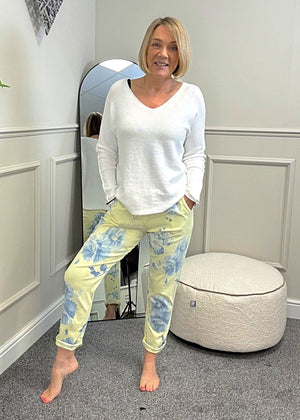 Magic Trousers Flower Print 8-16 Yellow