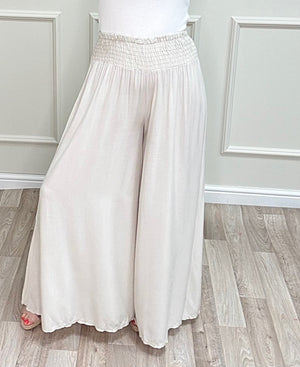 Gia Wide-Leg Trousers 8-16 Sand