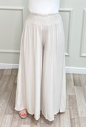 Gia Wide-Leg Trousers 8-16 Sand