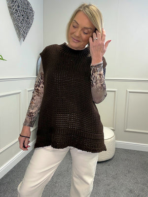 🇬🇧 Evie Knit Tank Top Chocolate 🇬🇧