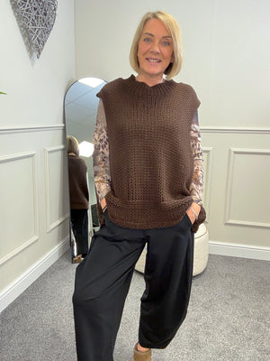 🇬🇧 Evie Knit Tank Top Chocolate 🇬🇧