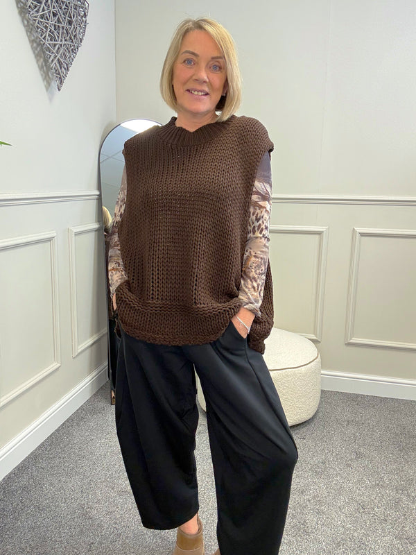 🇬🇧 Evie Knit Tank Top Chocolate 🇬🇧