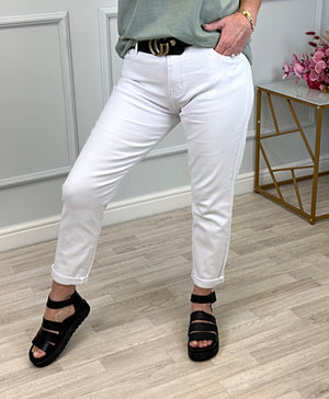 G-Smack Emily Mom Fit Jeans 8-22 White