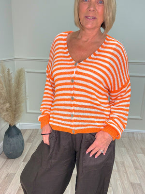 Teresa Retro Lightweight Stripe Cardigan