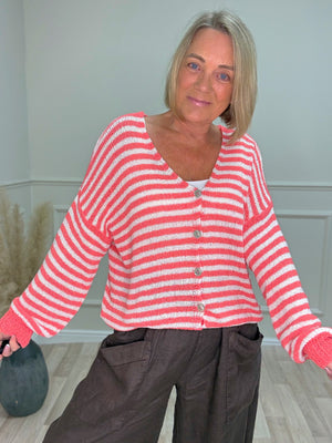 Teresa Retro Lightweight Stripe Cardigan
