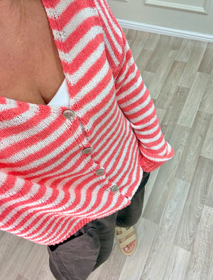 Teresa Retro Lightweight Stripe Cardigan