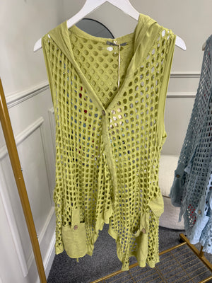 Crochet Mesh Sleeveless Waistcoat 10-18