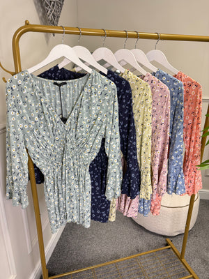 Ditsy V-Neck Top 8-16