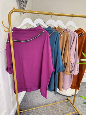 Zip Detail Sweat Top 10-18