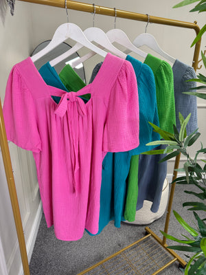 Tie Back Waffle Top 10-18