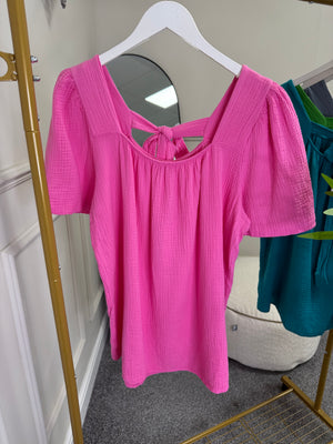 Tie Back Waffle Top 10-18