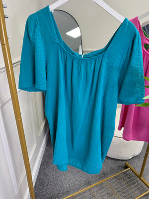 Tie Back Waffle Top 10-18