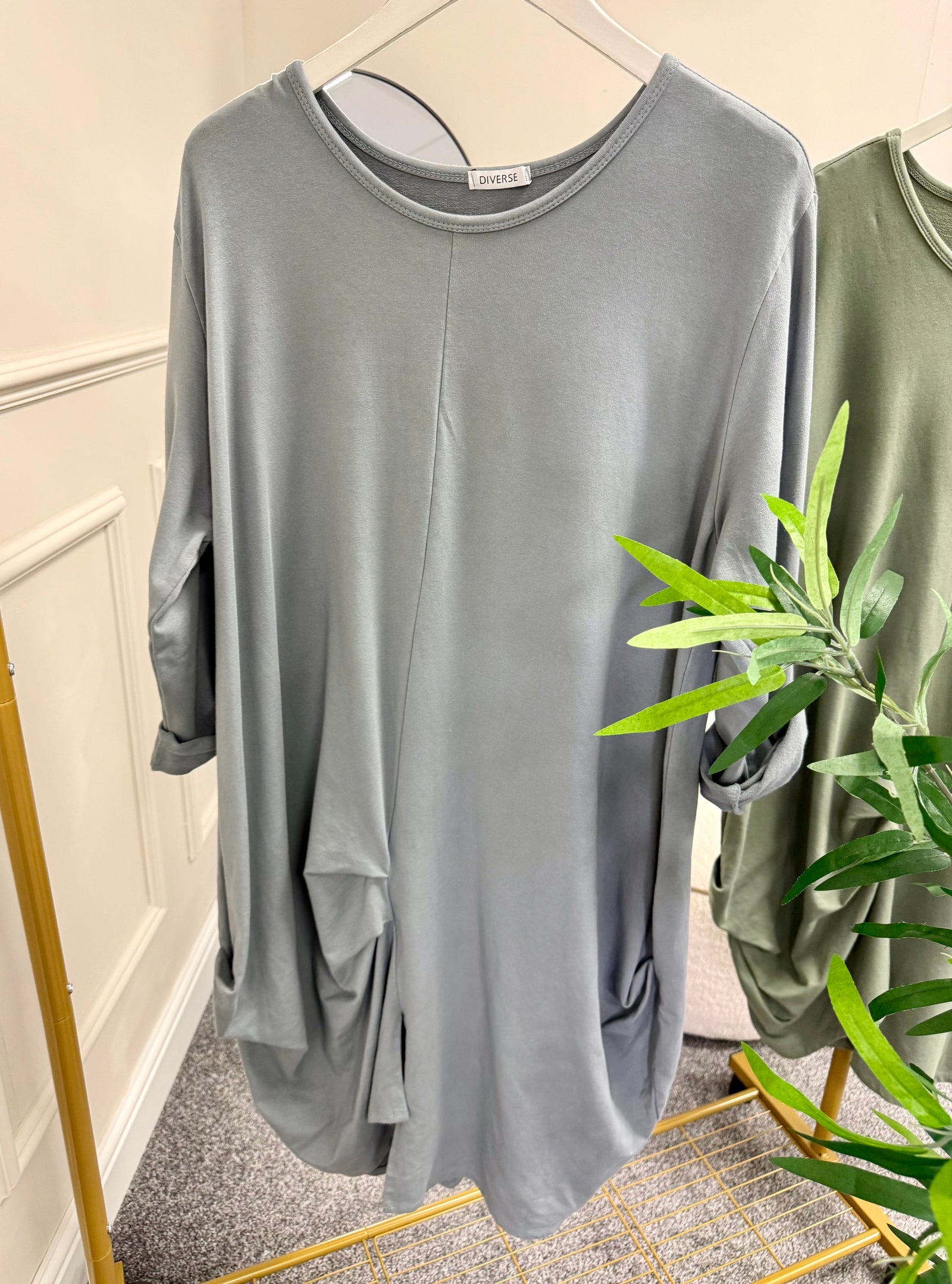 Gathered Tunic Sweatshirt Tunic Dress 12-22