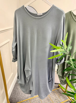 Gathered Tunic Sweatshirt Tunic Dress 12-22