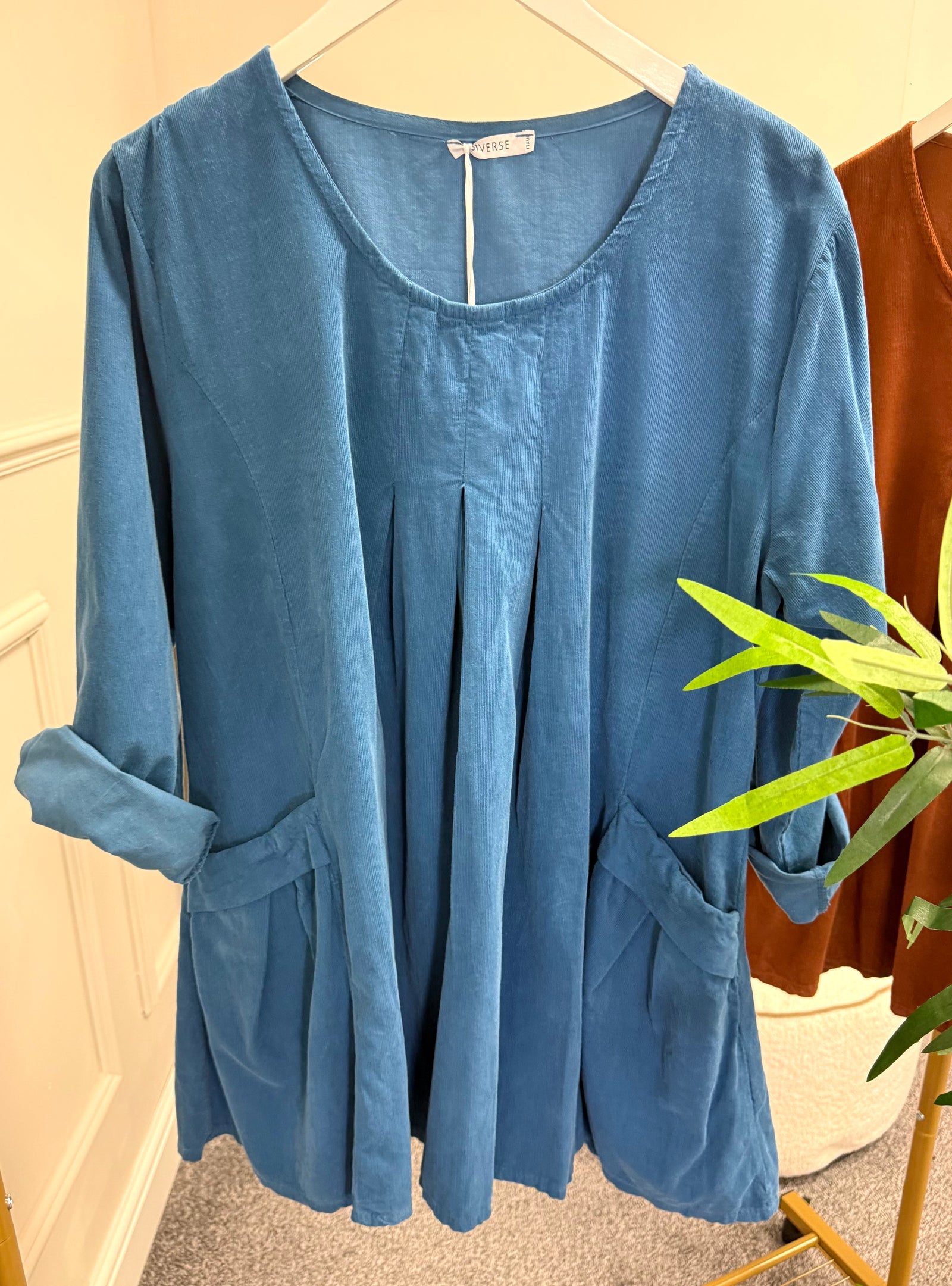 Pleated Pocket Cord Top 10-16