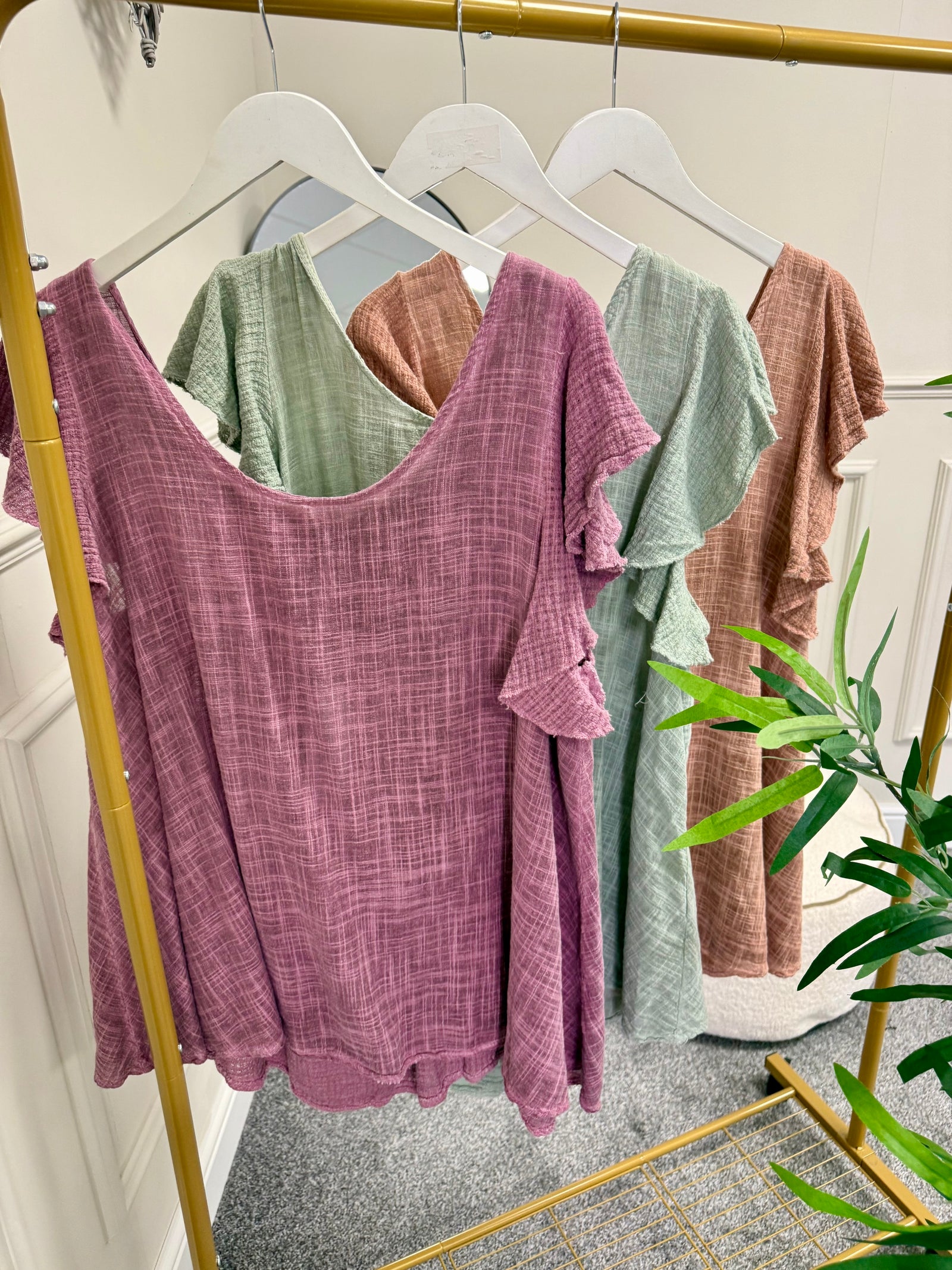 cotton Flutter Sleeve Top 12-18