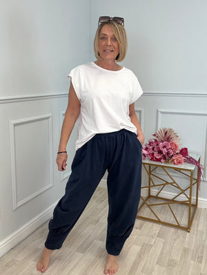 Sorella Tapered Joggers 10–20 Navy - Susie's Boutique