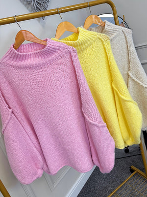 Fallon Oversized Exposed Seam Jumper 10-20 Lemon