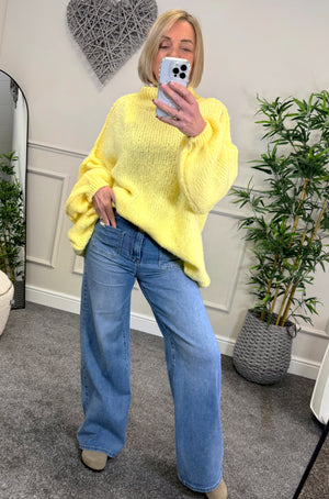 Fallon Oversized Exposed Seam Jumper 10-20 Lemon