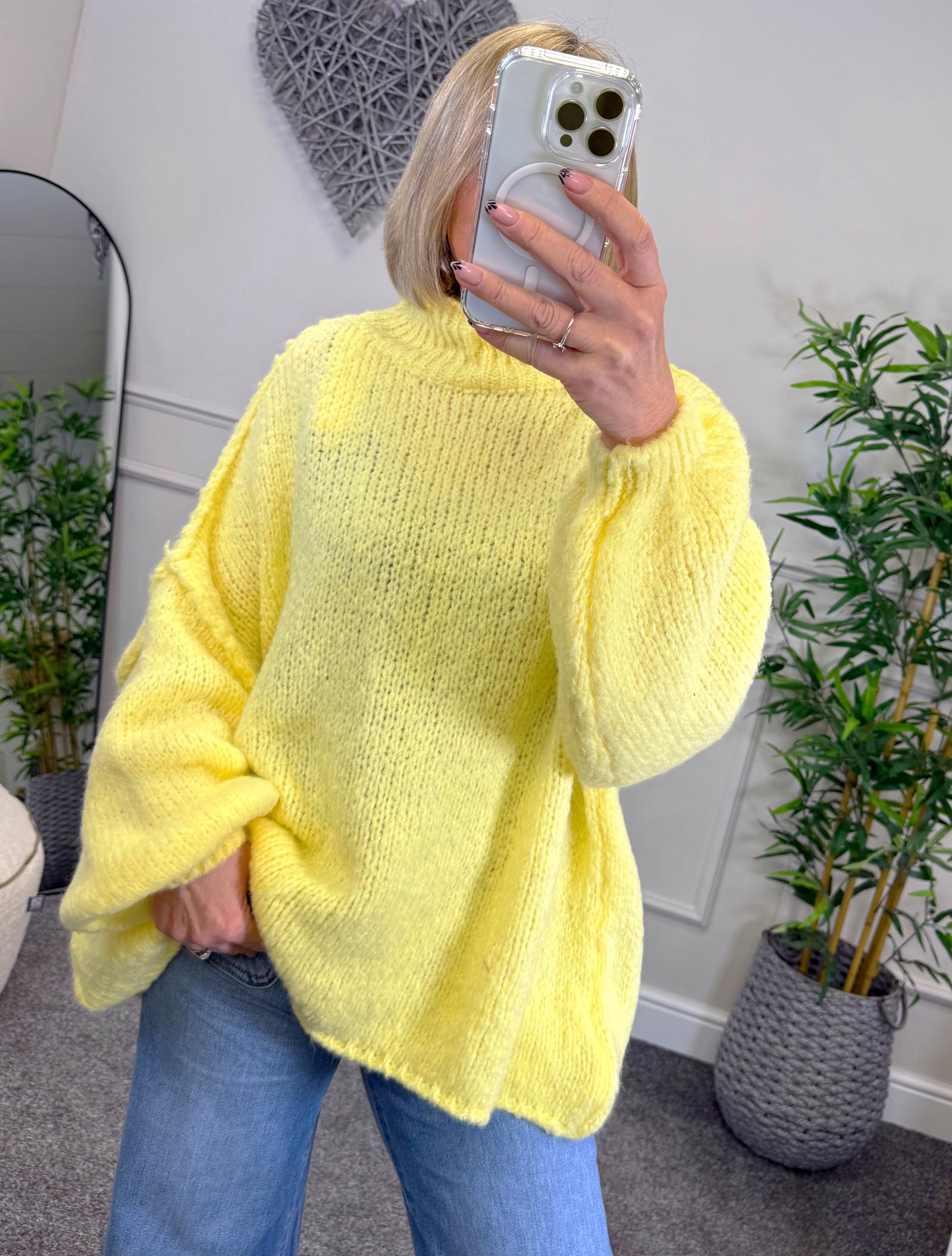 Fallon Oversized Exposed Seam Jumper 10-20 Lemon