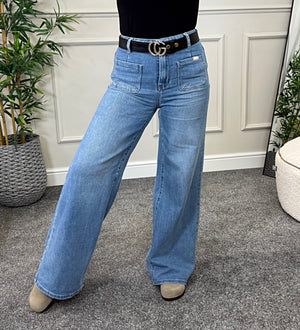 Florence Retro Pocket Wide Leg Jeans – Sizes 10–20