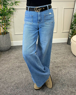 Florence Retro Pocket Wide Leg Jeans – Sizes 10–20