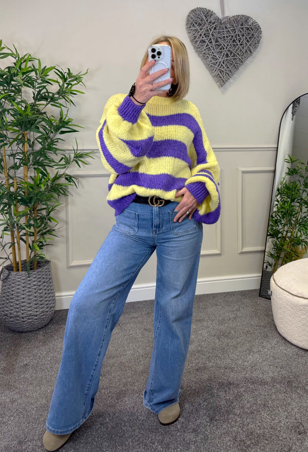 Rowan Oversized Stripe Knit Jumper 10-20