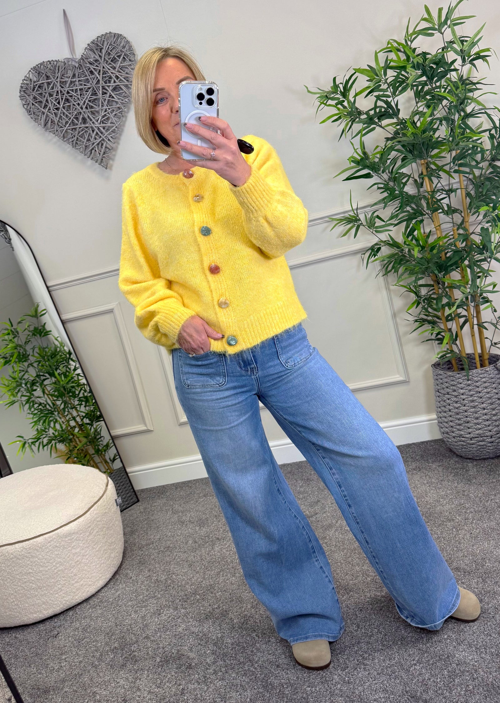 Isla Soft Knit Pebble Button Cardigan 10-16