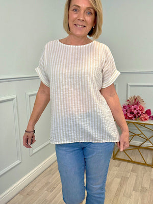 Emmie Stripe Top 8–18 Beige