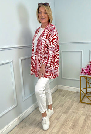 Zahara Boho Printed Kimono 8-20 Red