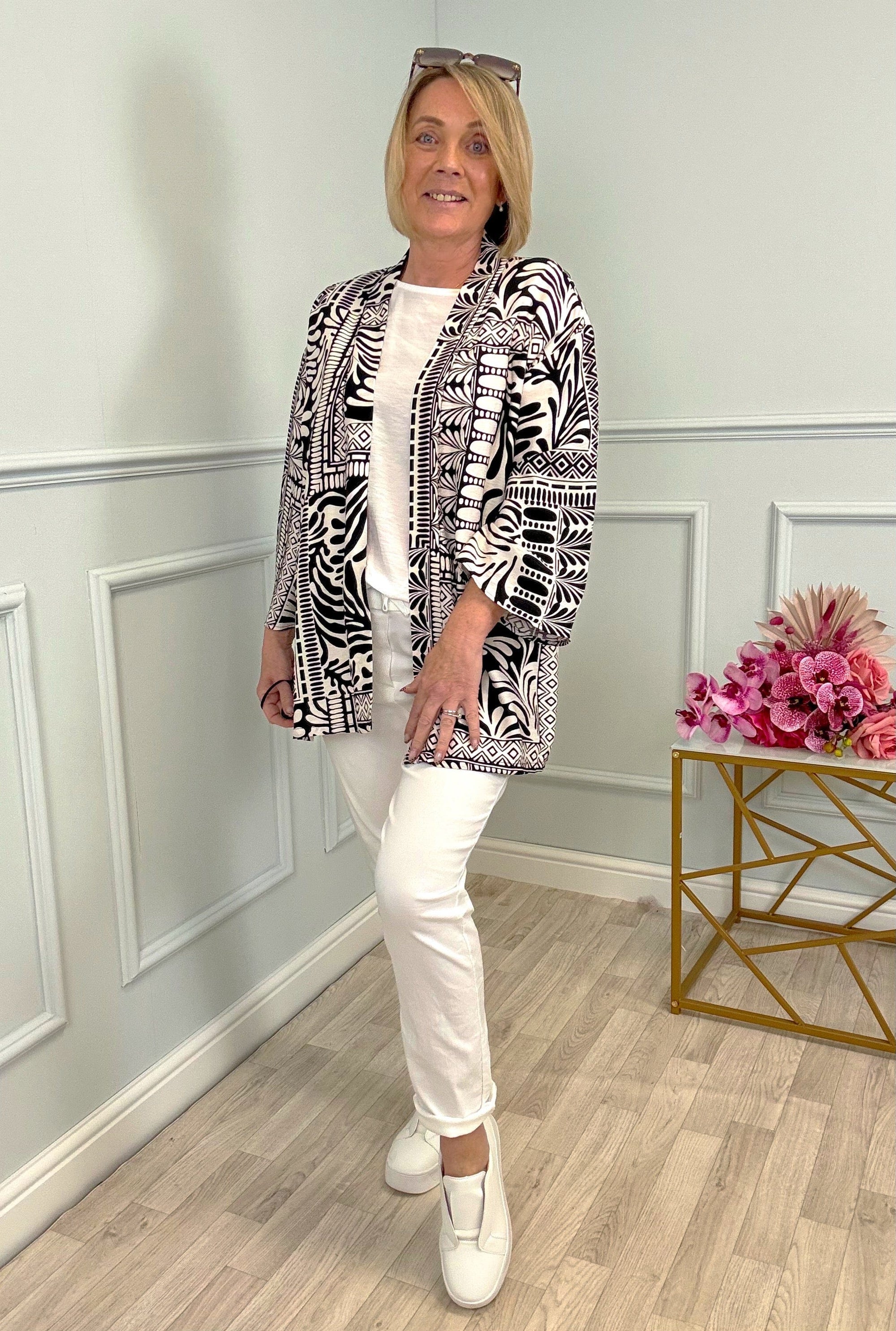 Zahara Boho Printed Kimono 8-20 Black