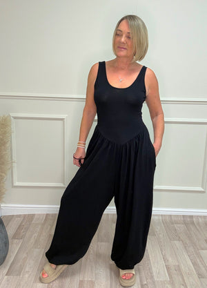 Skye Balloon/Barrel Jumpsuit - 8-16 Black