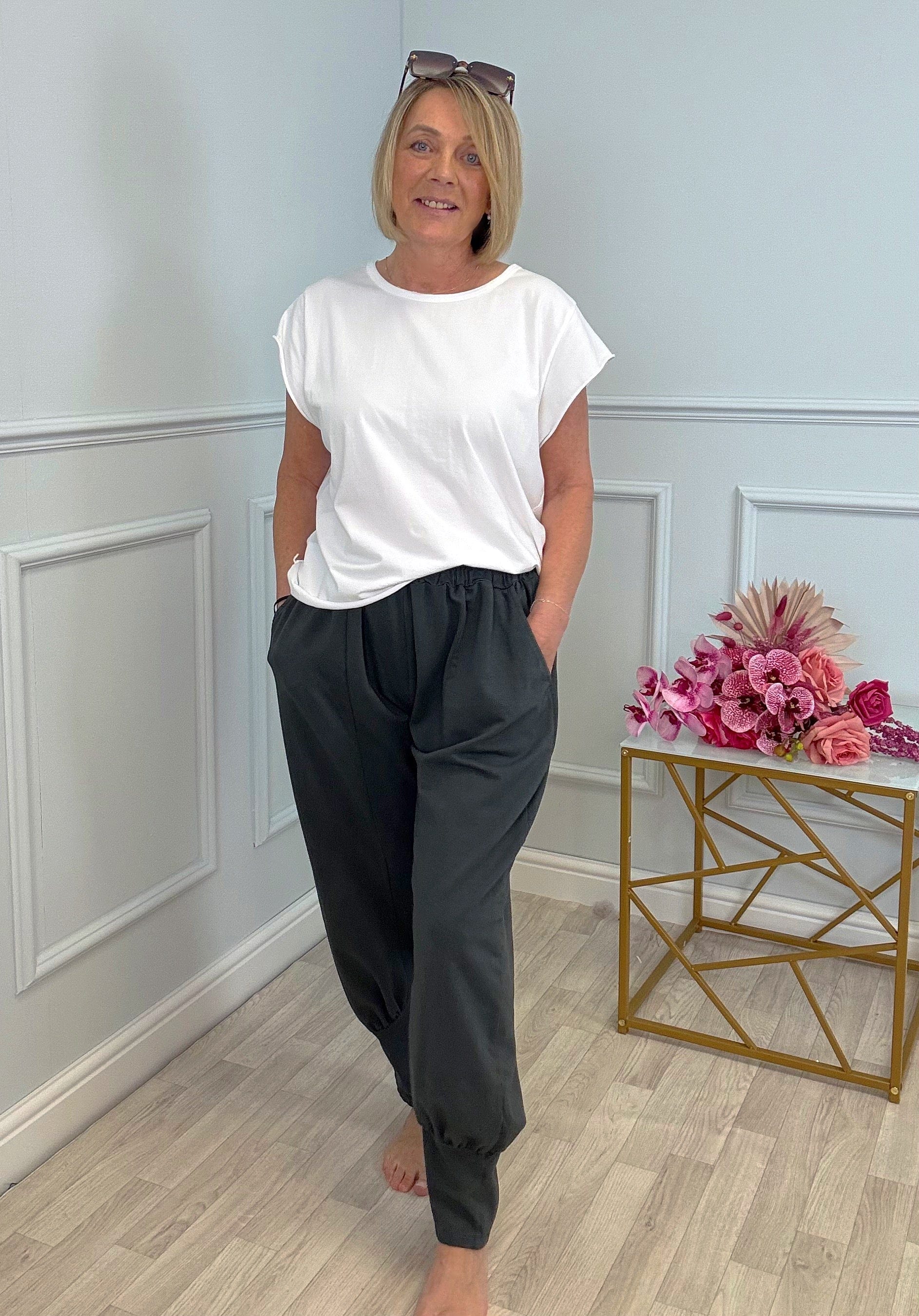 Sorella Tapered Joggers 10–20 Slate - Susie's Boutique