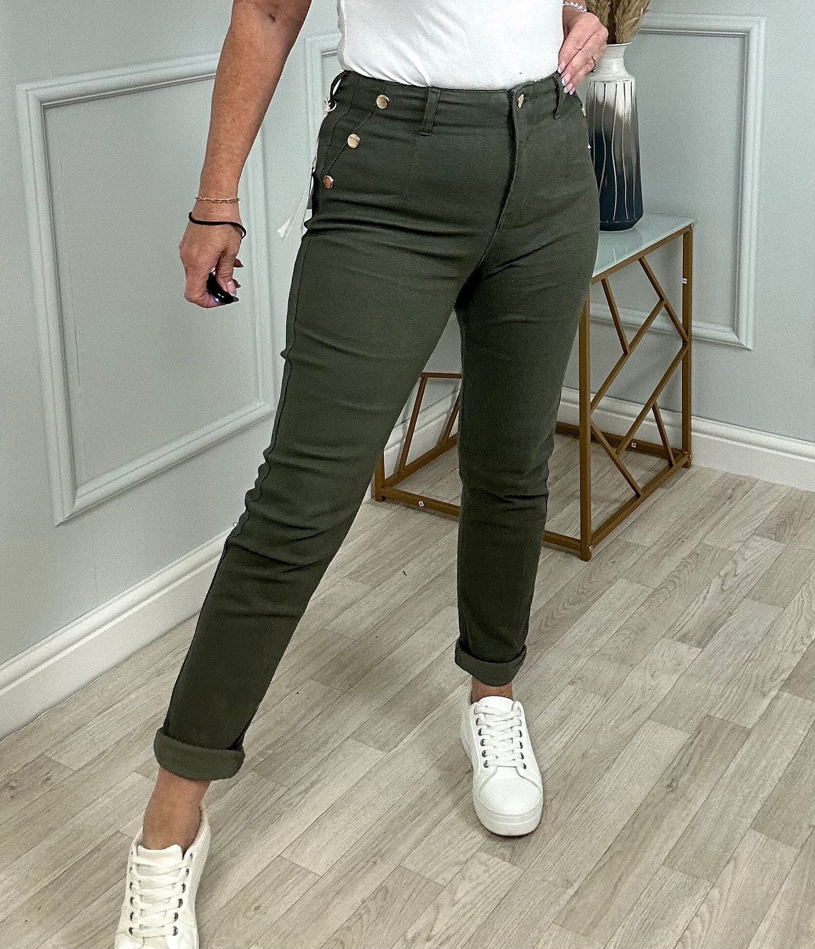 Khaki mom pants on sale