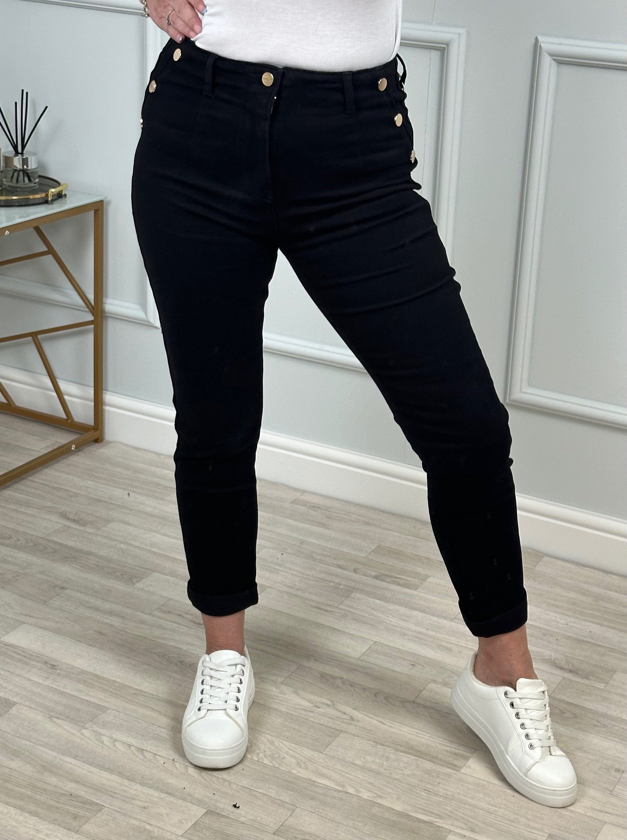 G - Smack Harriet Button Mom Jeans 10-20 Black - Susie's Boutique