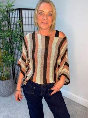 Amber Stripe Jumper in pink - oversized striped knit jumper