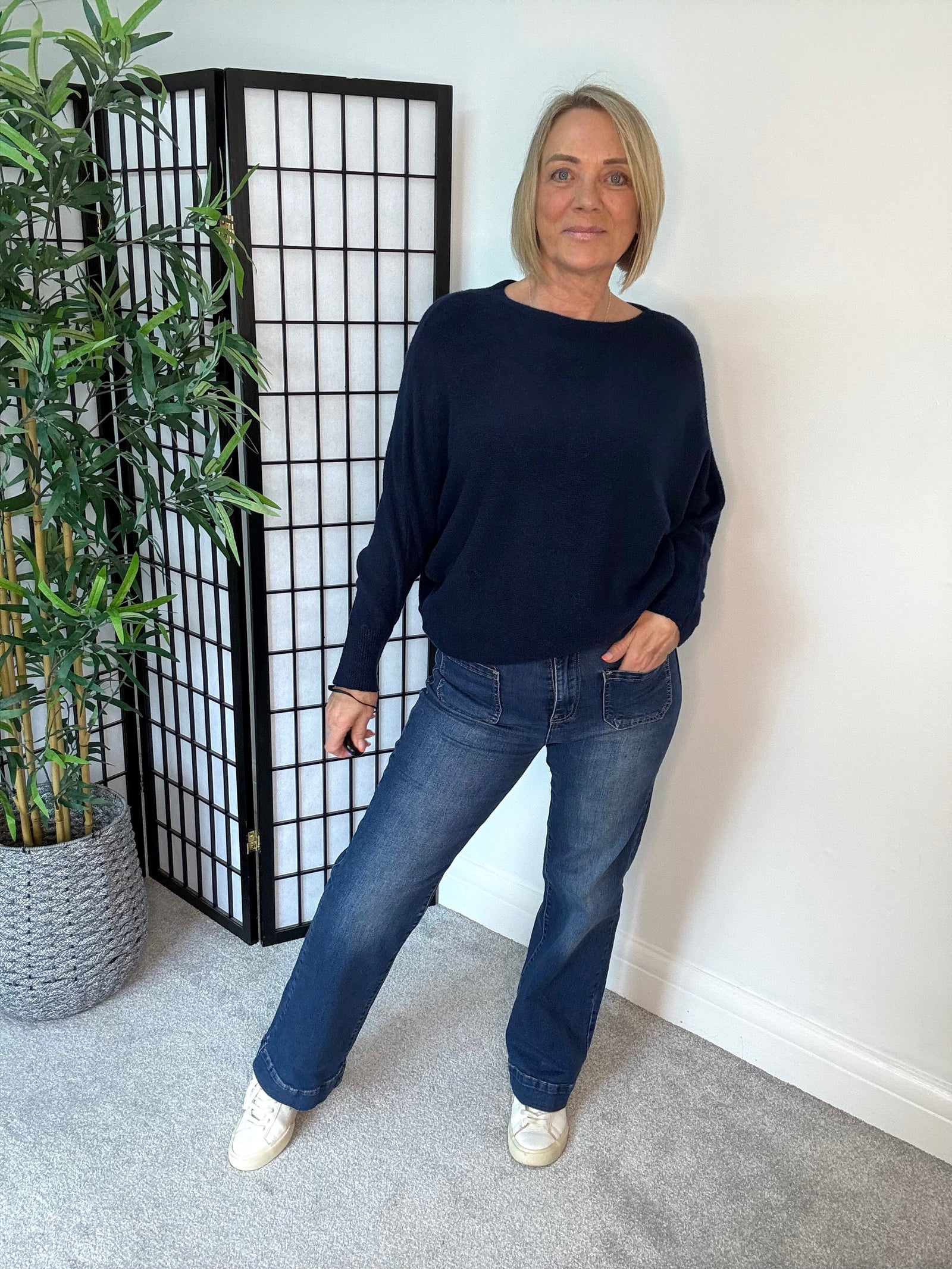Wren Batwing Jumper 10-18 Midnight Navy