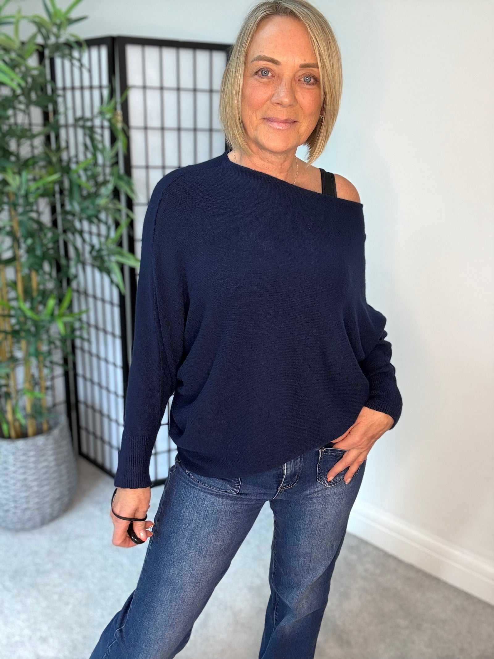 Wren Batwing Jumper 10-18 Midnight Navy