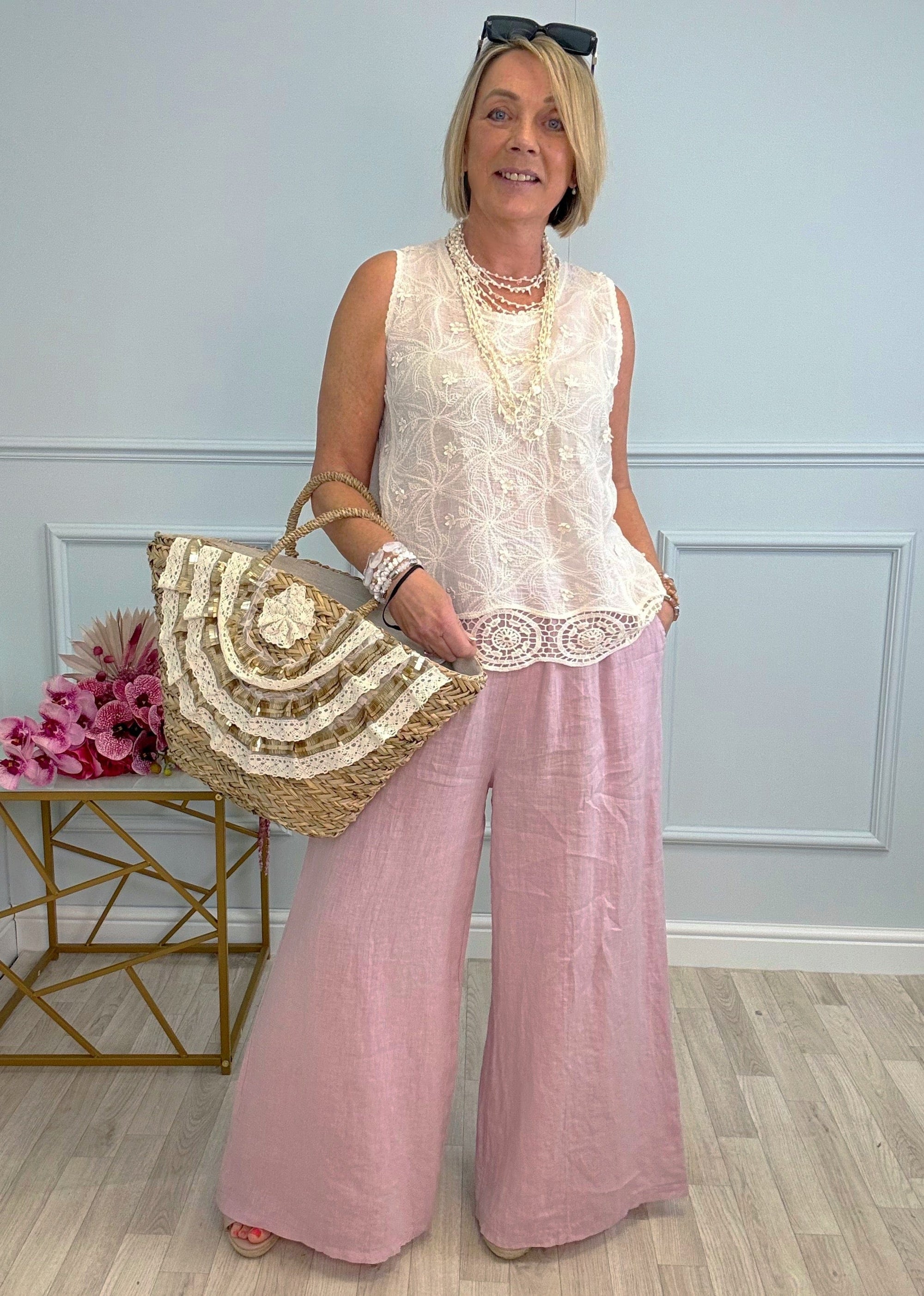 Marina Embroidered Top with Lace Hem 8-16 - Susie's Boutique